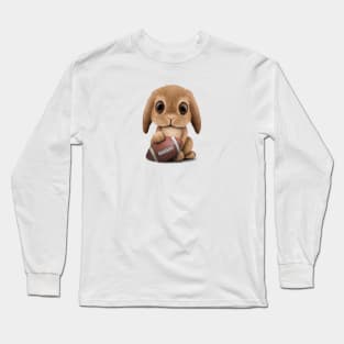 Cute Baby Bunny Playing With Football Long Sleeve T-Shirt